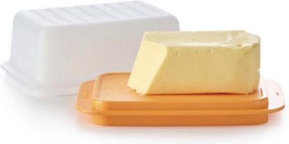 Afbeeldingen van Tupperware Botervloot Wit Oranje - Boterdoosje Botervlootje