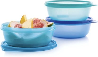 Afbeeldingen van Tupperware Ruimteschaaltjes, 3x 600ml, Blauw
