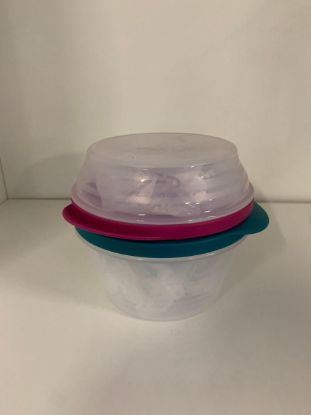Afbeeldingen van Tupperware Duo kommenset ( voor yoghurt en cereals) in het blauw