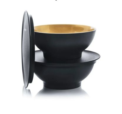 Afbeeldingen van Tupperware 2 x  Allegra Kommen 275 ml Zwart/Goud