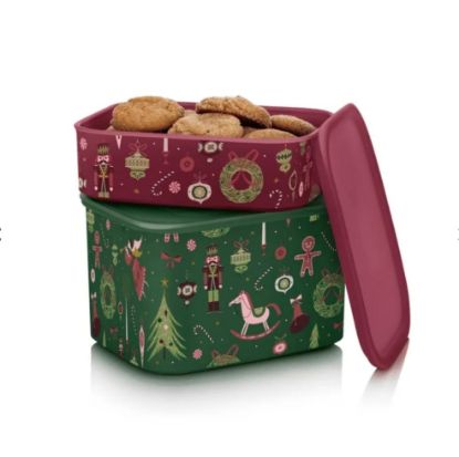 Afbeeldingen van Tupperware ClickPlus Koektrommels Kerst