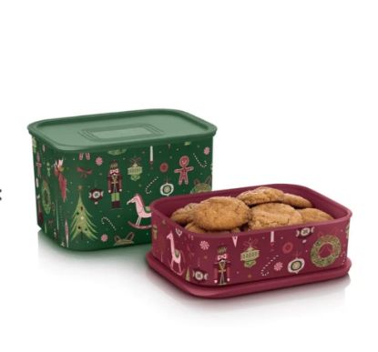 Afbeeldingen van Tupperware ClickPlus Koektrommels Kerst