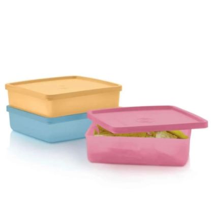 Afbeeldingen van Tupperware 3 Broodtrommels Vierkant