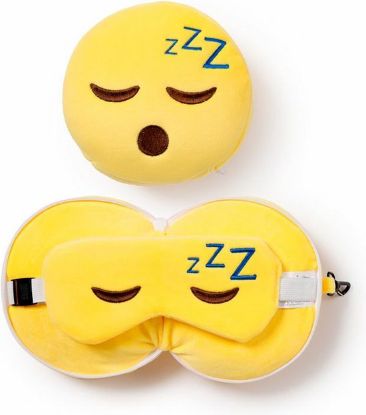 Afbeeldingen van Snoozie het Slaaphoofd knuffel/reiskussen/slaapmasker - 2-in-1 set - voor kinderen