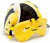 Afbeeldingen van Bij knuffel/reiskussen/slaapmasker - 2-in-1 set