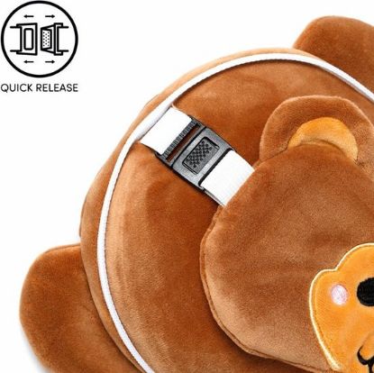 Afbeeldingen van Aap knuffel/reiskussen/slaapmasker - 2-in-1 set