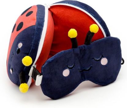 Afbeeldingen van Reiskussen & Slaapmasker Ladybird Plush Travel Pillow 2 in1 set